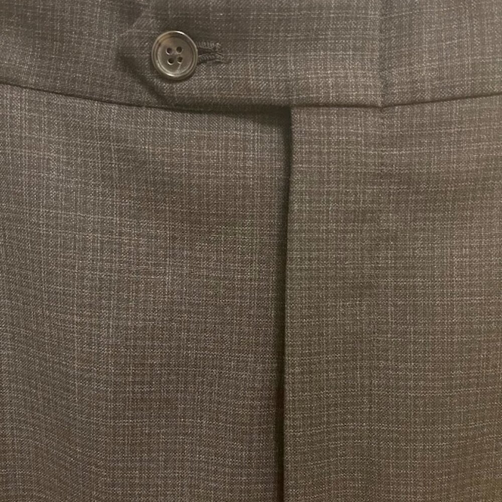 Hart Schaffner Marx Gray Plaid Australian Wool Suit Coat‎ Pants 44R Formal Work - Picture 12 of 14